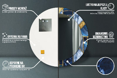 Oglinda rotunda cu rama imprimata Marmură modernă