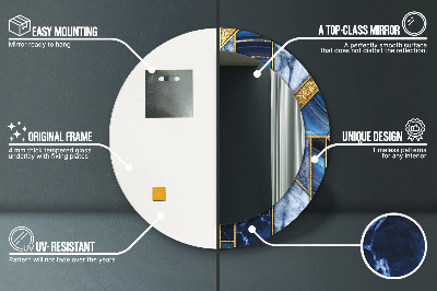 Oglinda rotunda cu rama imprimata Marmură modernă