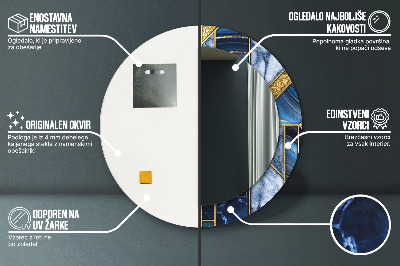 Oglinda rotunda cu rama imprimata Marmură modernă