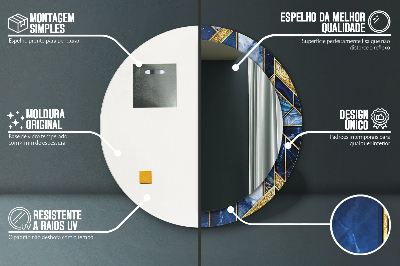 Oglinda rotunda cu rama imprimata Marmură modernă