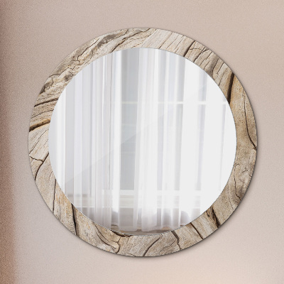 Oglinda rotunda cu rama imprimata Lemn crăpat