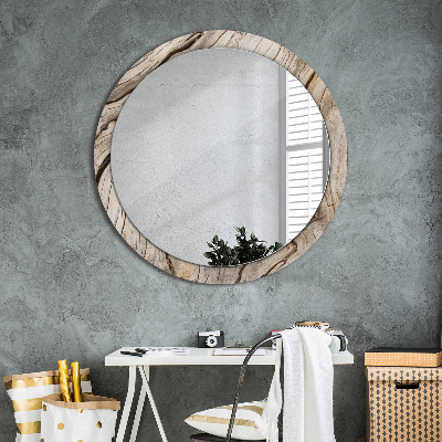 Oglinda rotunda cu rama imprimata Lemn crăpat