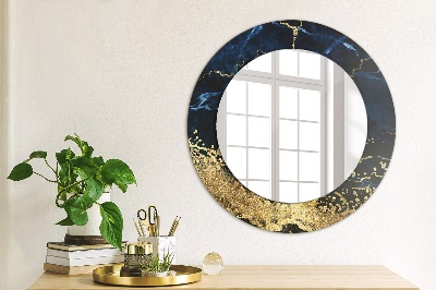 Decor oglinda rotunda Marmură albastră