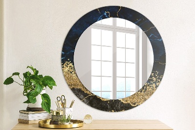 Decor oglinda rotunda Marmură albastră