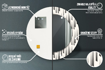 Oglinda rotunda cu rama imprimata Model cu dungi