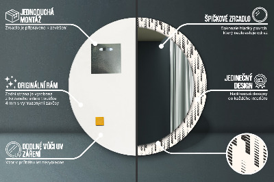 Oglinda rotunda cu rama imprimata Model cu dungi