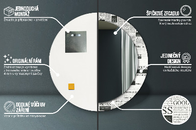 Oglinda rotunda decor perete Model din ziare