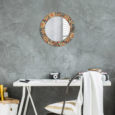 Oglinda rotunda cu rama imprimata Ilustrație pentru anul florii