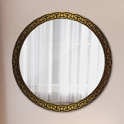 Oglinda rotunda cu rama imprimata Ornament grecesc