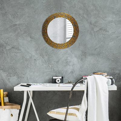 Oglinda rotunda cu rama imprimata Ornament grecesc