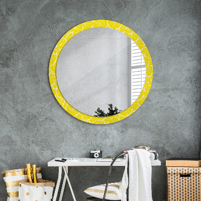Oglinda rotunda cu rama imprimata Model de lămâie