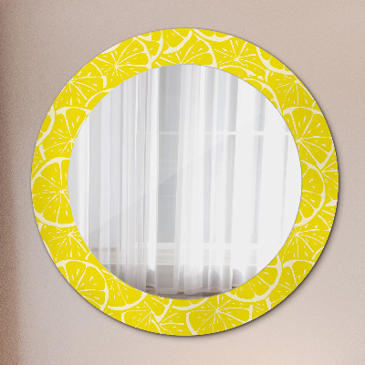 Oglinda rotunda cu rama imprimata Model de lămâie