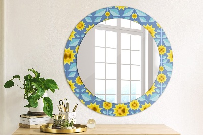 Decor oglinda rotunda Floarea -soarelui geometric