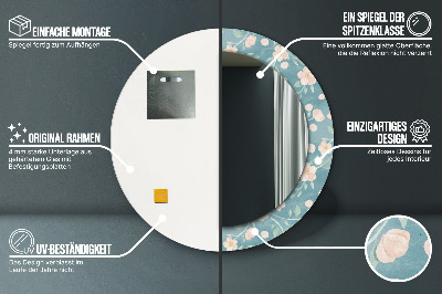 Decor oglinda rotunda Model floral