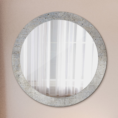 Oglinda rotunda cu rama imprimata Beton gri
