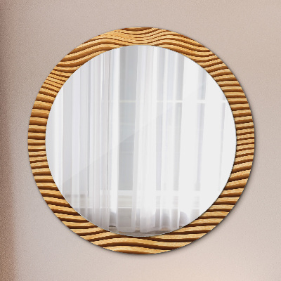 Decor oglinda rotunda Val din lemn