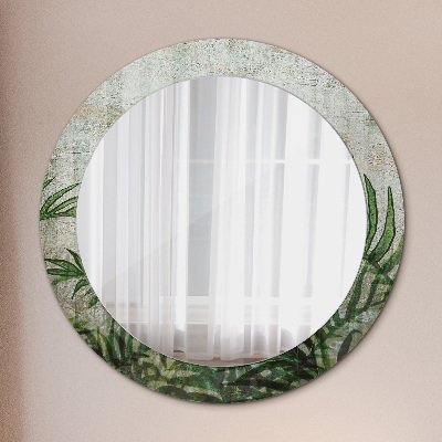 Oglinda rotunda cu rama imprimata Frunze de ferigă