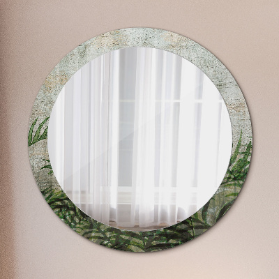 Oglinda rotunda cu rama imprimata Frunze de ferigă