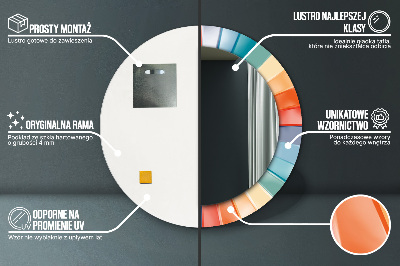 Oglinda rotunda cu rama imprimata Curele concentrice radiale
