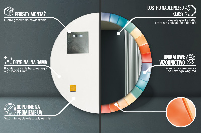 Oglinda rotunda cu rama imprimata Curele concentrice radiale