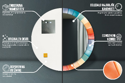 Oglinda rotunda cu rama imprimata Curele concentrice radiale