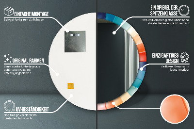 Oglinda rotunda cu rama imprimata Curele concentrice radiale
