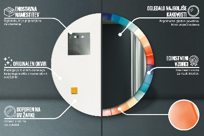 Oglinda rotunda cu rama imprimata Curele concentrice radiale