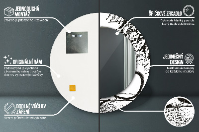 Oglinda rotunda cu rama imprimata Model de graffiti