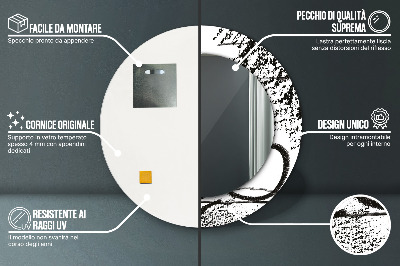 Oglinda rotunda cu rama imprimata Model de graffiti