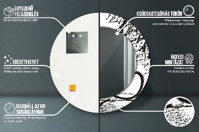 Oglinda rotunda cu rama imprimata Model de graffiti