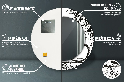 Oglinda rotunda cu rama imprimata Model de graffiti