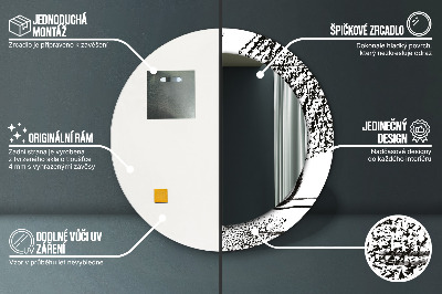 Oglinda rotunda cu rama imprimata Model de graffiti