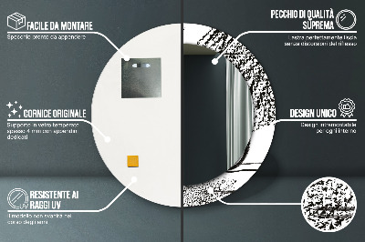 Oglinda rotunda cu rama imprimata Model de graffiti