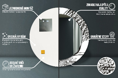 Oglinda rotunda cu rama imprimata Model de graffiti