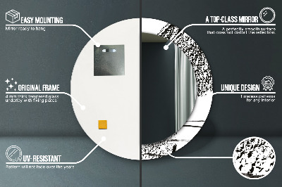 Oglinda rotunda cu rama imprimata Model de graffiti