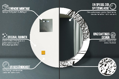 Oglinda rotunda cu rama imprimata Model de graffiti