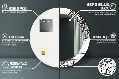 Oglinda rotunda cu rama imprimata Model de graffiti