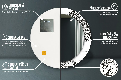 Oglinda rotunda cu rama imprimata Model de graffiti