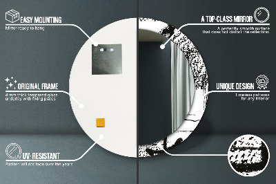 Oglinda rotunda cu rama imprimata Model de graffiti