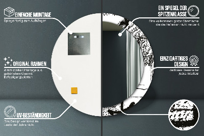 Oglinda rotunda cu rama imprimata Model de graffiti