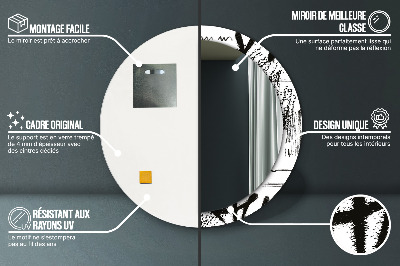 Oglinda rotunda cu rama imprimata Model de graffiti