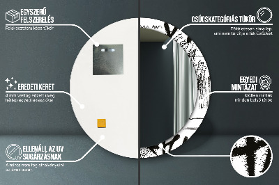 Oglinda rotunda cu rama imprimata Model de graffiti