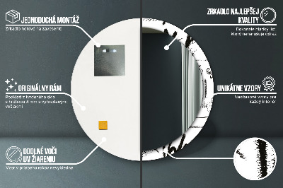 Oglinda rotunda cu rama imprimata Model de graffiti
