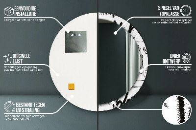 Oglinda rotunda cu rama imprimata Model de graffiti