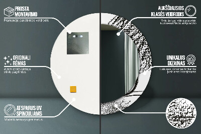 Oglinda rotunda cu rama imprimata Model de graffiti