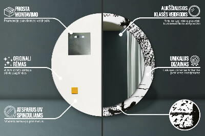 Oglinda rotunda cu rama imprimata Model de graffiti