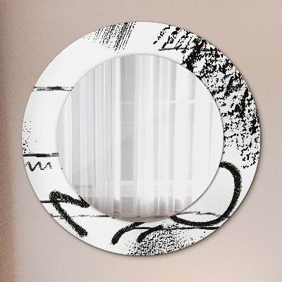 Oglinda rotunda cu rama imprimata Model de graffiti