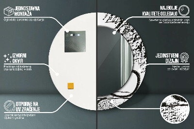 Oglinda rotunda cu rama imprimata Model de graffiti