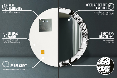 Oglinda rotunda cu rama imprimata Model de graffiti