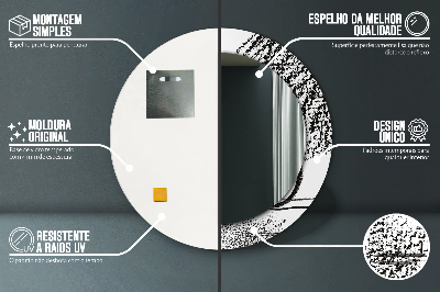 Oglinda rotunda cu rama imprimata Model de graffiti